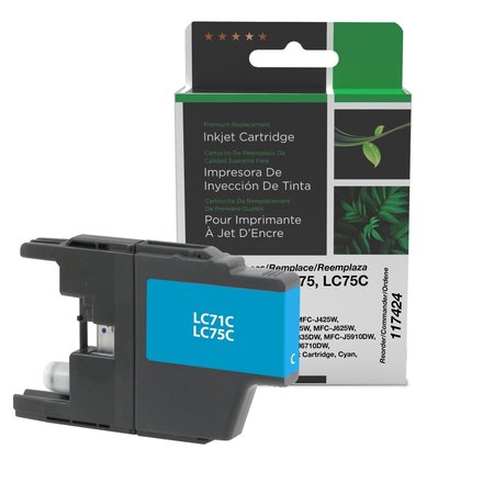 CIG Clover Imaging Non-OEM New High Yield Cyan Ink Cartridge for Brother LC71/LC75 117424